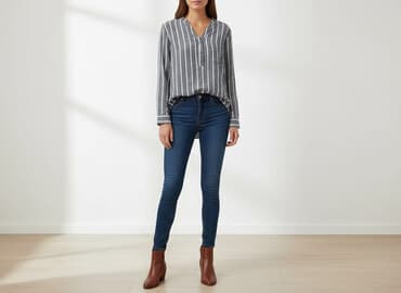 koszula wiya w paski: Yidarton, Bluzka damska, rozmiar L — 7