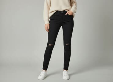 dżinsy czarne: Re-Dress, Jeansy damskie, rozmiar S — 7