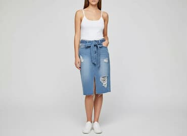 jeansowe spódnice midi z rozcięciem: Sinsay, Spódnica damska, rozmiar XS — 1