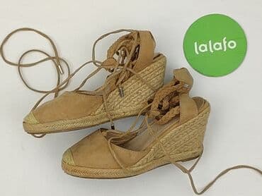 sandały na koturnie z pomponami: Sandały damskie, rozmiar 37 — 3