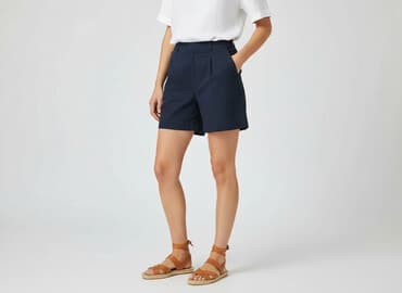 granatowe spodenki damskie: Reserved, Szorty damskie, rozmiar S — 6