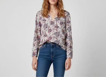 bluzki jedwabne wzorzyste: Zara, Bluzka damska, S — 6