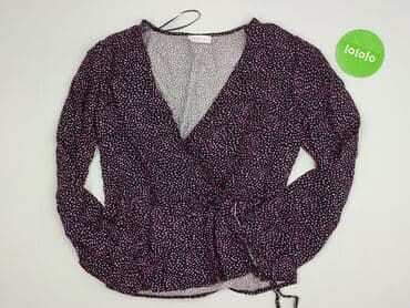 bluzka czarna z dekoltem v: Papaya, Women's blouse, size L — 2