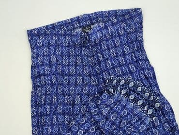 Blue, Material trousers for women, 4XL