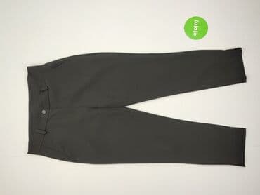 srebrne sukienki na imprezę: Material trousers for women, size M (EU 38) — 2
