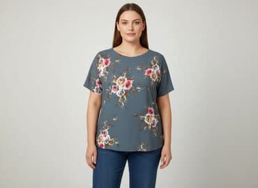 koszulki z rękawem do łokcia damskie: Bluzka damska, rozmiar 3XL — 1