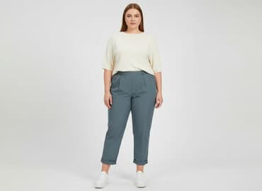 ubrania plus size: Shein Curve, Spodnie materiałowe damskie, rozmiar 6XL — 7