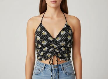 stradivarius czarne bluzki: Topshop, Top damski, rozmiar S — 1