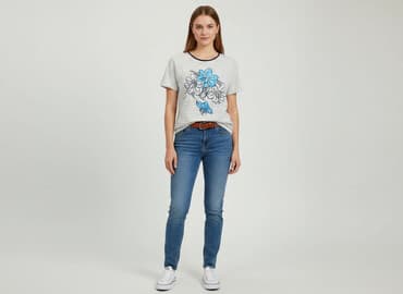 koszulka z kwadratowym dekoltem: Jolinesse, T-shirt damski, L — 6