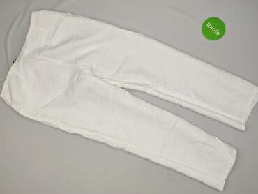 ubrania z lnu i bawełny: Spodnie materiałowe damskie, rozmiar L — 3