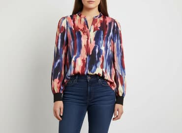 modne bluzki z bufiastymi rękawami: Bluzka damska, rozmiar XL — 7