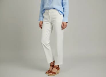 białe spodnie damskie mohito: Spodnie materiałowe damskie, rozmiar M — 6