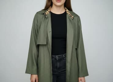 płaszcz jeansowy ochnik: Trencz damski, rozmiar L — 9