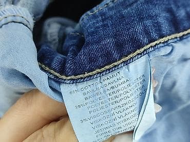 denimco: Sukienka jeansowa damska z paskiem – rozmiar S - Krój: dopasowana — 5