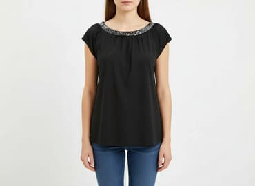 cekinowe spodnie h m: H&M, Bluzka damska, rozmiar S — 6