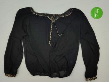 top z piórami czarny: Bluzka damska, rozmiar L — 2