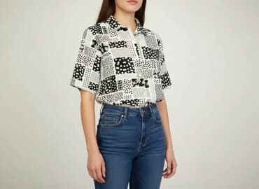 koszula damska w geometryczne wzory: Women`s shirt, size M — 1