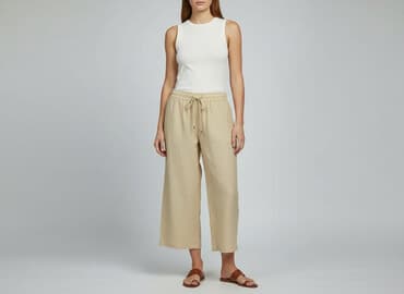 krótkie spodenki z szerokimi nogawkami: Spodnie 3/4 damskie, rozmiar S — 5