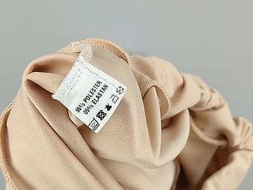 jeggings pull and bear: Beżowe spodnie damskie z gumką w pasie - Krój: zwężane nogawki, talia — 4