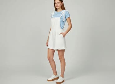 krótkie spodenki ogrodniczki damskie: Romwe, Kombinezon damski, rozmiar M — 7