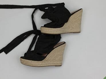 buty na koturnie z futerkiem: Sandały damskie, rozmiar 41 — 6