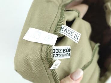 szerokie spodnie khaki: Spodnie materiałowe damskie, M — 4