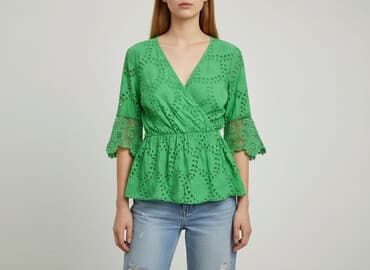 szmaragdowa bluzki damskie: Bluzka damska, rozmiar S — 8