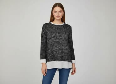 sweter piórkowy na drutach: Bluzka damska, rozmiar L — 7