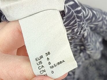 niebieska sukienka w kwiaty h m: H&M, Sukienka damska, rozmiar M — 6