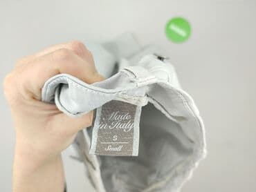 szare szerokie jeansy: Spodnie materiałowe damskie, rozmiar S — 4