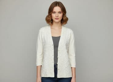 sweter z transparentnymi rękawami: Kardigan damski, rozmiar XS — 9