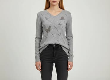 sweter w chmurki reserved: Sweter damski, rozmiar S — 5