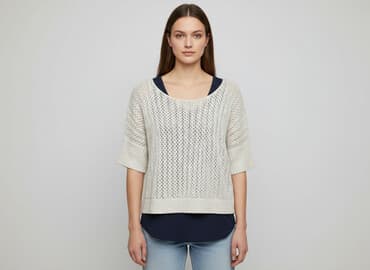 bluzka sweterkowa damska z krótkim rękawem: Sweter damski, rozmiar S — 1