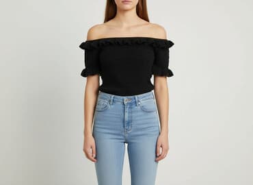 bluzki koronka allegro: H&M, Top damski, rozmiar M — 7