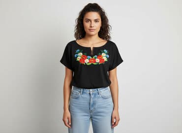 hiszpanki bluzki czarne: T-shirt damski, rozmiar S — 6