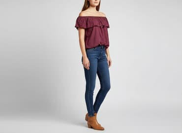 bluzka z odkrytymi ramionami zalando: Bluzka damska, rozmiar S — 7