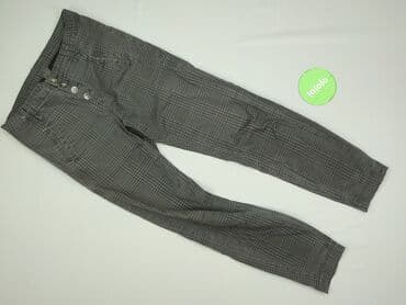 szare szerokie jeansy: Spodnie materiałowe damskie, rozmiar S — 2