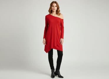 czerwone sukienki plus size: Sukienka damska, rozmiar S — 6