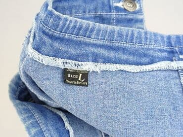 krótkie spodenki z wysokim stanem jeansowe: Szorty damskie, rozmiar L — 5