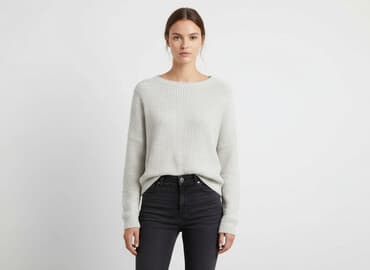 sweter w chmurki reserved: Basic, Sweter damski, rozmiar M — 6