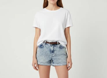 krótkie spodenki z wysokim stanem: FB Sister, Szorty damskie, rozmiar L — 7