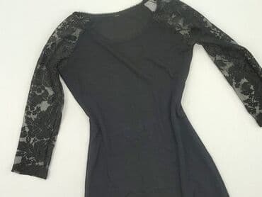 czarna sukienka z przezroczystymi rękawami: Women`s dress, size S — 2