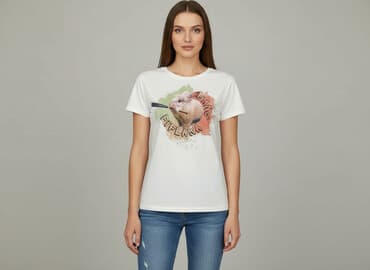 koszulki z królikiem damskie: Women`s T-shirt, size S — 1