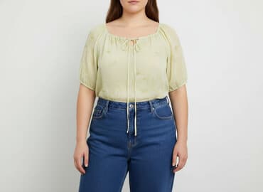 zielone eleganckie bluzki: Bluzka damska, rozmiar 6XL — 5