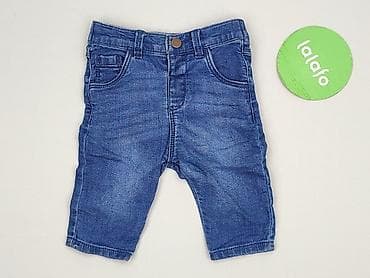 hm top bialy: Spodnie jeansowe, F&F, 1-3 m, stan - Idealny — 2