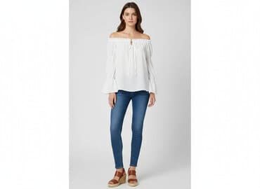 bluzka z odkrytym ramieniem allegro: Bluzka damska, rozmiar M — 6