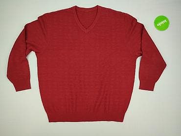 czerwona bluza pull: Sweter dla mężczyzn, rozmiar 4XL — 2