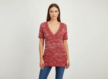 sweter piórkowy na drutach: Tunika damska, rozmiar S — 1