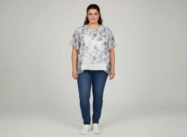 bluzki z krótkim rękawem plus size: Bluzka damska, rozmiar 4XL — 1