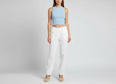 białe spodnie new yorker: BODY FLIRT, Spodnie materiałowe damskie, rozmiar M — 7